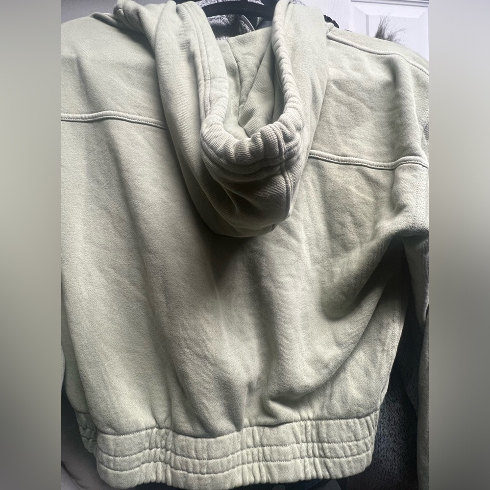 Aerie are cropped Sage Green Zip-Up Hoodie xs lounge oversized chic comfy - Picture 6 of 9